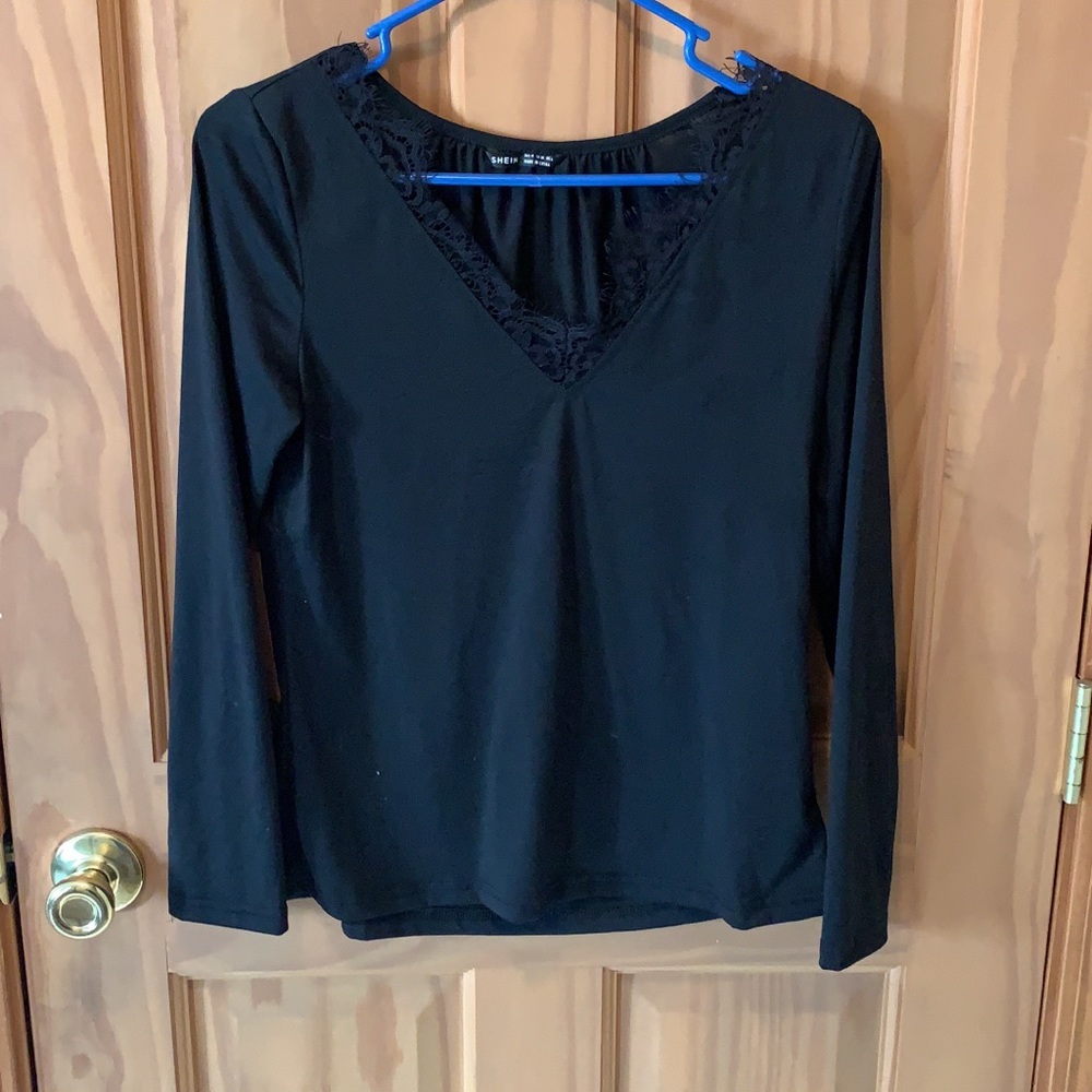 Black Shein Long sleeve with lace